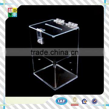 2015 simple design acrylic donation box acrylic custom design donation box PMMA material donation box