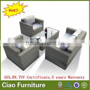 Outdoor Furniture Cover Grey Color Outdoor Sofa With Blue Cushion photo-6