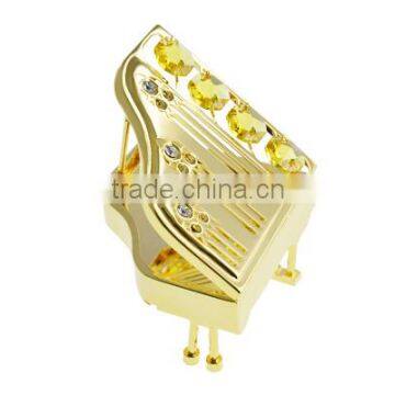 Gold Plated Decorative Crystal Piano for Girlfriend's Gifts photo-3