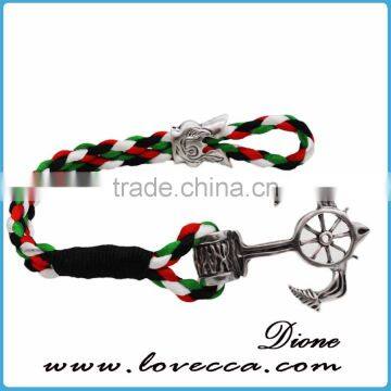New Design Cheap Custom Jewelry Handmade Multi Color Nylon Nautical Rope Anchor Bracelet for Men photo-6
