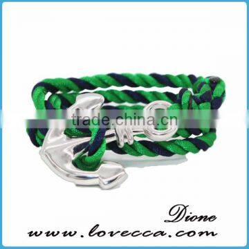 Gentleman Permanent Blue and Red Color Rope Stainless Steel Bracelet Anchor photo-5