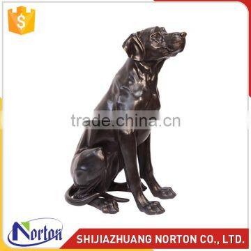 Europe life size animal antique bronze dog statue for garden NTBA-D309A