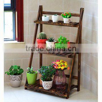 Multilayer wooden flower shelf