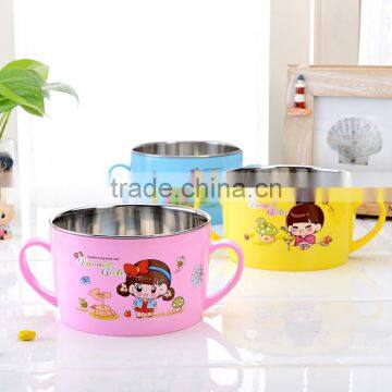 2016 New Style Colorful Plastic Baby Use Thermal Stainless Steel Bowl photo-4