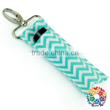 Cotton Light Pink Chevron Lipstick Holder Cheap Customized Key Chain photo-5