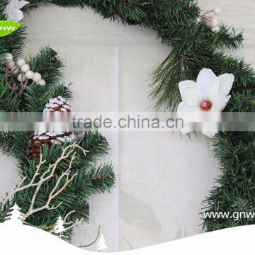 GNW CHGR-1607017 Hot Sale Low Price PE Artificial Christmas Garland With White Flower for Decoration photo-2