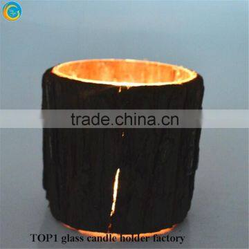 Glass Candle Votives With Wood Cover photo-2