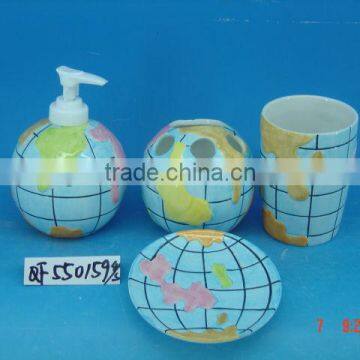 Special Kids Ceramic Bathroom Accessory Sets With Map