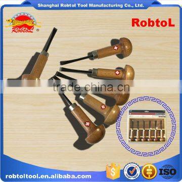 Hand Wood Carving Chisel Set 6 Piece Gouge Woodworking Cut Craft Sculpture Carpenter Tool photo-5
