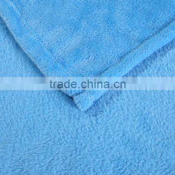 Portable Travel Sky Blue Super Soft Solid Flannel Blanket photo-5