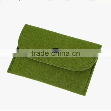 Best Selling Eco-friendly Plain Green Handmade Flower Decoration Felt Purse