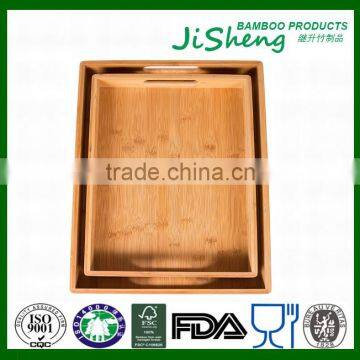 Eco-friendly Top Quality Bamboo Food Serving Tray With Handles photo-6