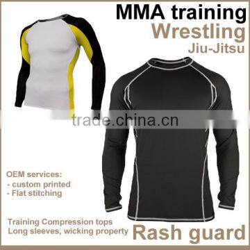 compression shirts long sleeve Sublimated printing Custom Rash Guard
