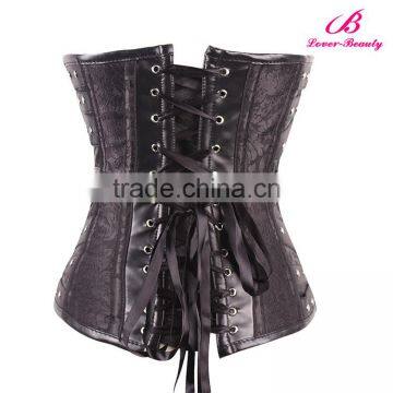 Black Overbust Waist Cincher Vest Shapewear Thermal Waist Corset Steampunk Wholesale photo-6