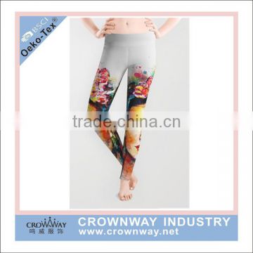 Wholesale Custom Printed Colorful Sport Fitness Yoga Leggings For Women