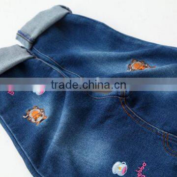 Korean Children's Clothing Wholesale Embroidery Sun Coffee Animal Casual Denim Trousers photo-3
