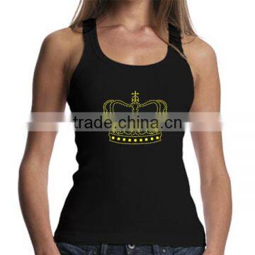 OEM Custom Tank Top Services Bling Flower Rhinestone Transfer Iron On Motif For Women Clothes photo-4