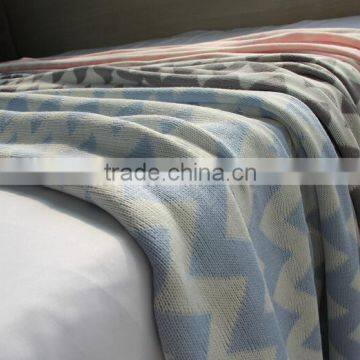 King Size 100% Organic Cotton Zigzag Knitted Blanket photo-3