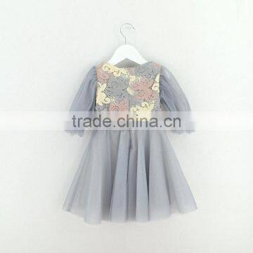 Lace Hook Flower Boutique Girl Clothing Eugen Yarn Stitching Short Sleeve Girl Dress photo-2