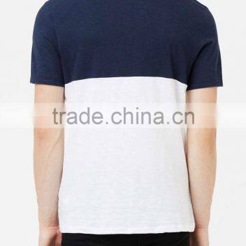 Wholesale Custom Navy Blue and White Mens T-shirts 100% Cotton t Shirts photo-3