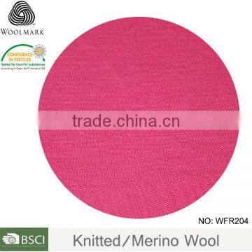 Wholesale custom knit fabric 100% merino wool interlock fabric