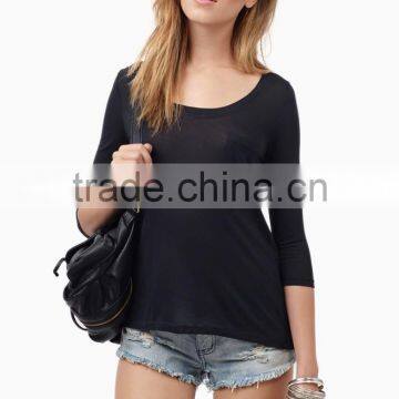 Regular Fit Long Sleeves Plain T-shirts Wholesale Blank t Shirts Woman photo-2