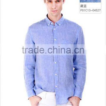 polo fashion new design natural Linen men's shirt