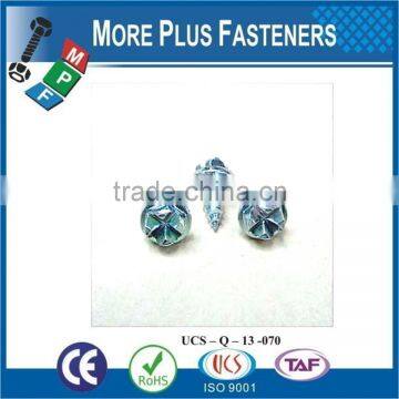 Made in Taiwan Castellated Hexagon Head Serrated Washer Button Head Phillips Flat Countersunk Head Cross Recess Tapping Screw