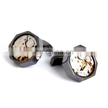 Exquisite Watch Movement Gear Gun Black Men Shirt Fashion Cuff Link photo-2