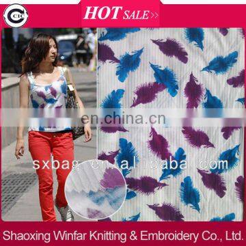 drop needle interlock printed 65 polyester 35 cotton fabric for garment