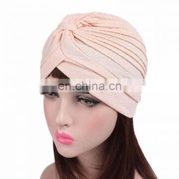 Fashion Style Poplin Gauze Perm Turban Hood Hat Noble Retro Indian Hat photo-2