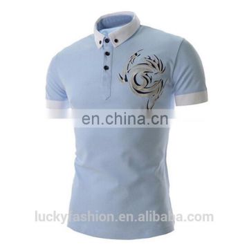 100% Cotton Fashion Custom Color Combination Embroidery Logo Men's Short Sleeve Polo Shirt