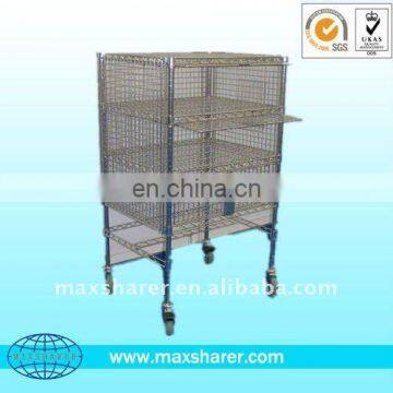 metal wire basket carts with 4 wheels