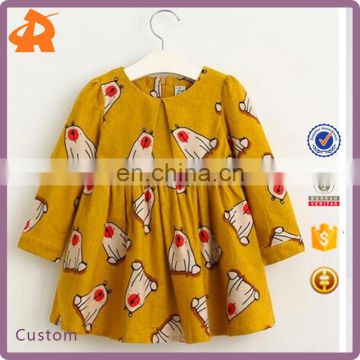 Wholesale Kids Princess Dress Long Sleeve With Cartoon Pattern Design