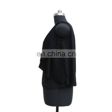 Women Hot Summer Casual Top Sleeveless Chiffon Pleated Top photo-4