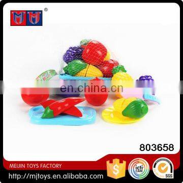 Hot-sale plastic pretend play happy kitchen toys plush fruit toys for kids