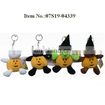 Halloween promotional toys keychain/brown bear/black cat/stuffed witch keychain