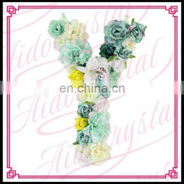 Aidocrystal New style cheap fashion artificial floral letters for shop wall