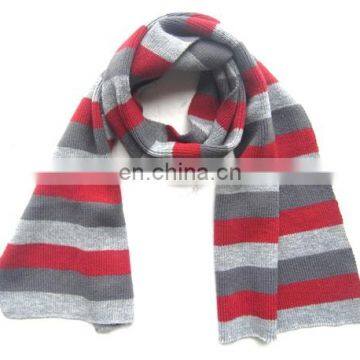 warm muffler winter neckerchief 100% acrylic shawl for ladies womens bandelet neck warmer head wear striped knitted scarf