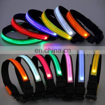 LED leather pet collar