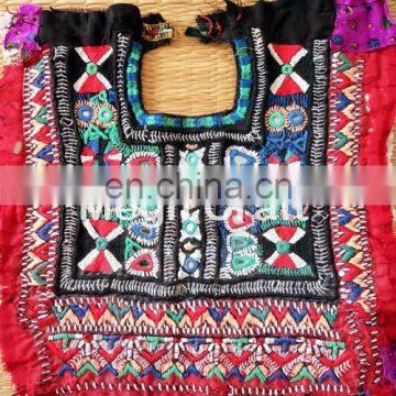 Vintage Hand Embroidery Mirror Work Patches- Beautiful Handmade Yock Neck Patches-Vintage Embroidery Yoke Neck Patches photo-2