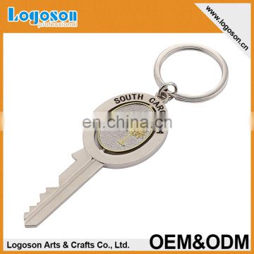 Custom Paris souvenir metal key chain, key shaped keyring