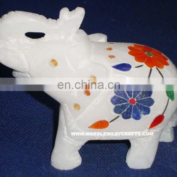 Handmade Marble Inlay Elephant, Corporate Gift