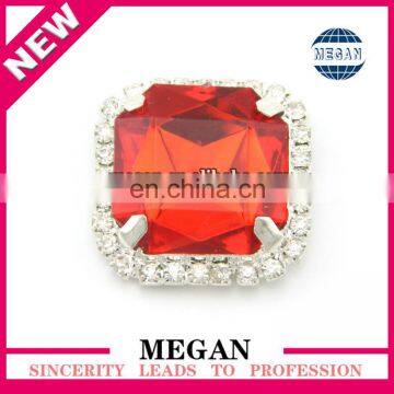 Noble huge red jewel diamond rhinestone buttons in various shape with different color
