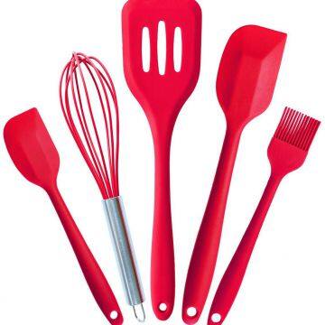 Free Sample Food Grade Nontoxic Silicone Kitchen Utensil Cooking Tool  Set of 5pieces