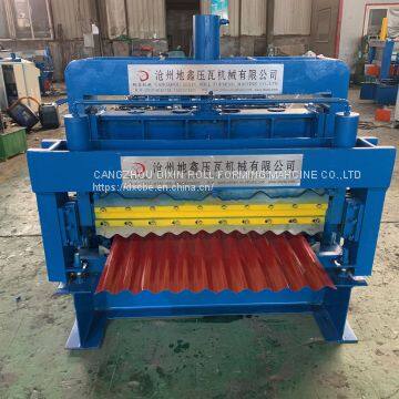 Cangzhou Dixin Galvanized Metal Aluminum Double Layer IBR Trapezoidal Sheet Roof Tile Wall Panel Cold Roll Forming Machine photo-2