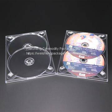 Weisheng 7mm Double 2-DVD Trays PS Material packing DVD CD digi tray storage digitray