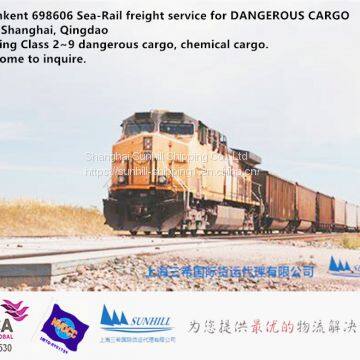 Shanghai to Shymkent 698606 container shipping freight for dangerous cargo