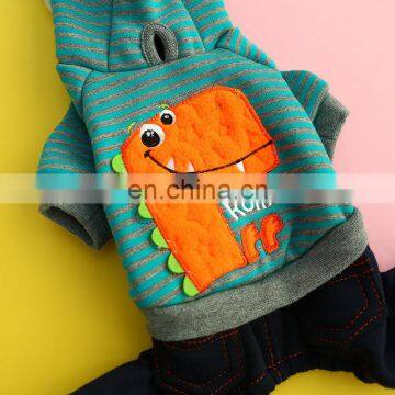Pet Dog Cat Cartoon Dinosaur Animal Printing Four Feet Warm Clothes Pleo Hoodie Coat photo-6