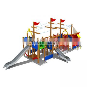 Baihe garden playground cartoon mini park stainless steel slide